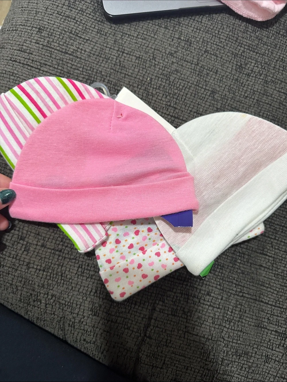 Baby Beanie Set - Pink & Pastel Prints set of 4